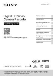 Sony HDR-CX430V Operating Guide