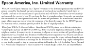 Epson Stylus C62 Warranty Statement