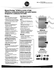 Rheem H95 Direct Vent Indoor Series Specifications