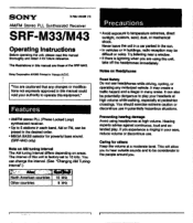 Sony SRF-M43 Users Guide