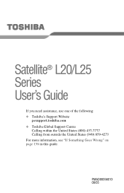Toshiba Satellite L25-S1193 Satellite L20-L25 User's Guide (PDF)