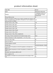 Zanussi ZBA15021SV Product information sheet