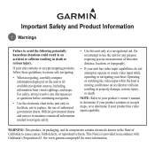 Garmin GPSMAP 5215 Important Safety and Product Information