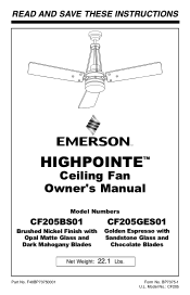 Emerson CF205 Owner Manual