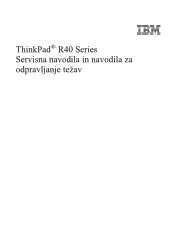 Lenovo ThinkPad R40e Slovakian - Service and Troubleshooting Guide for R40, R40e