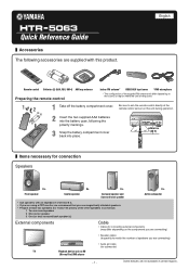 Yamaha HTR-5063 Quick Reference Guide