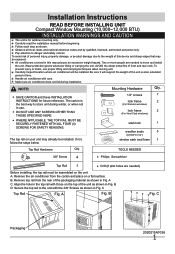 Frigidaire FFRA1022R1 Installation Instructions