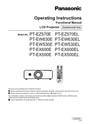 Panasonic PT-EX500U Operating Instructions Advanced
