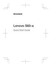Lenovo S60-a (English for India) Quick Start Guide_Important Product Information Guide - Lenovo S60-a Smartphone
