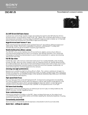 Sony DSC-RX1 Marketing Specifications