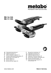 Metabo RS 17-125 Operating Instructions