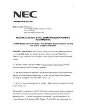 NEC NC1201L-IMS DCI Compliance Press Release