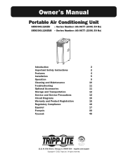 Tripp Lite SRXCOOL12KEUB Owners Manual for Portable Air Conditioning Unit SRXCOOL12KEU - Series Number: AG-0677 230V 50 Hz SRXCOOL12KEUB - Series Number: