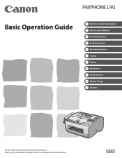 Canon 2234B007 FAXPHONE L90 Basic Operation Guide