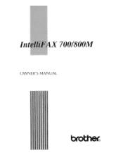 Brother International IntelliFax-800M Users Manual - English