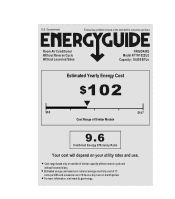 Frigidaire FFTH1022U2 Energy Guide