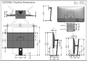 Dell U2719DC UltraSharp Product Outline Dimensions