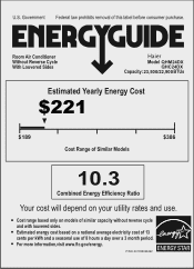 Haier QHC24DX Energy Guide