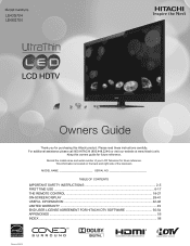 Hitachi LE46S704 Owners Guide