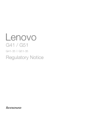 Lenovo G41-35 Laptop Lenovo Regulatory Notice (Non-European) - Lenovo G41-35, G51-35