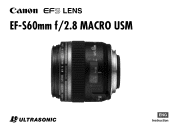 Canon EF-S 60mm f/2.8 Macro USM EF-S60mm F2.8 MACRO USM Instruction Manual