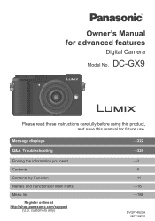 Panasonic LUMIX GX9 Advanced Operating Manual