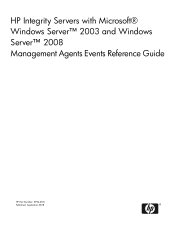 HP Integrity BL860c Windows Integrity Management Agents Reference