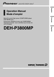 Pioneer DEH-P3800MP Owner's Manual