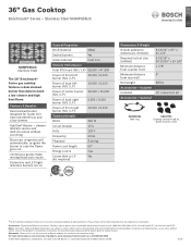 Bosch NGMP656UC Product Spec Sheet