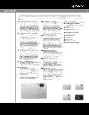 Sony DSC-T700/N Marketing Specifications (Gold Model)