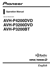Pioneer AVH-P3200DVD Owner's Manual