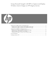 HP Integrity rx2800 Using Microsoft ImageX with RDP to Capture and Deploy Windows Server Images on HP Integrity Servers