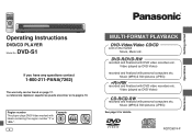 Panasonic DVD-S1S DVDS1 User Guide