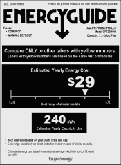 Avanti CF720M0W Energy Guide Label
