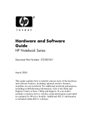 HP Pavilion zv6000 Hardware and Software Guide