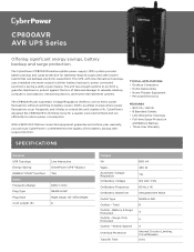 CyberPower CP800AVR Datasheet