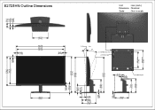 Dell E2723HN Monitor Outline Dimension