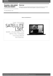 Toshiba Satellite L50 PSKLAA-002001 Detailed Specs for Satellite L50 PSKLAA-002001 AU/NZ; English