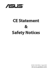 Asus ROG Rapture GT-BE25000 CE Safety Notices for Wireless