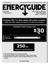 Frigidaire FFFC07M1TW Energy Guide
