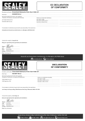 Sealey E/START1100 Declaration of Conformity