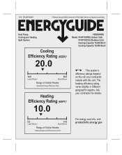 Frigidaire FFHP183CS2 Energy Guide