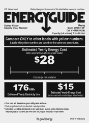 Maytag MVWC215EW Energy Guide
