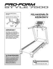 ProForm Style 7500 Treadmill Hungarian Manual