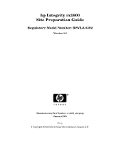HP Integrity rx1600 Site Preparation Guide, Second Edition - HP Integrity rx1600