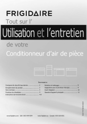 Frigidaire FRA103KT1 Complete Owner's Guide (Français)