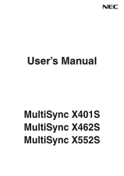 NEC X462S Users Manual