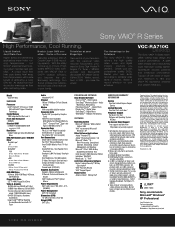 Sony VGC-RA710G Marketing Specifications