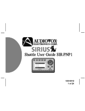 Audiovox SIRPNP1 User Guide