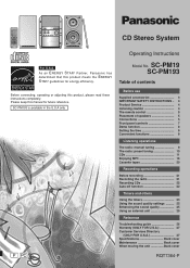 Panasonic SCPM19 Mini Hes W/cd Player